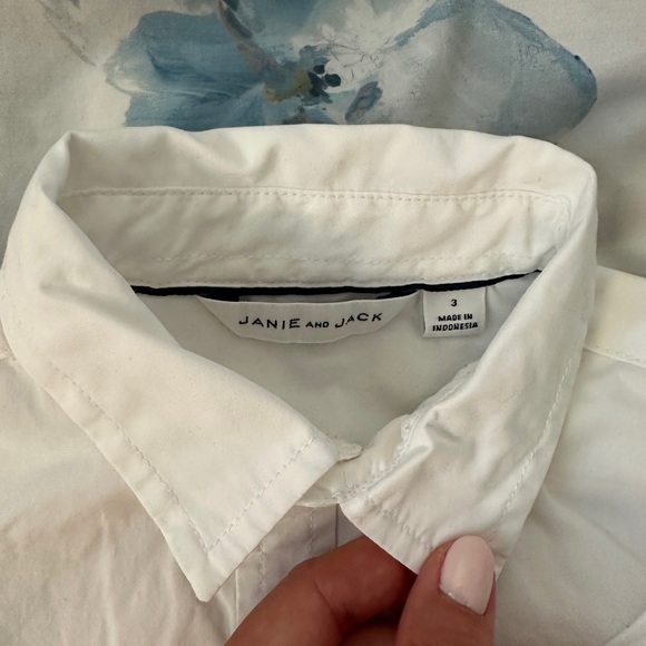 Zara Kids Beige and White Button Down Shirt - Picture 7 of 13